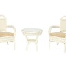 Комплект плетеной мебели Комплект террасный ANDREA (стол кофейный со стеклом + 2 кресла + подушки)