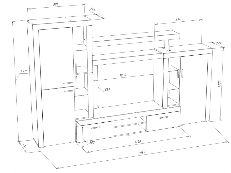 Гостиная 71020123 МОНТАНА гостиная СТ-1 МДФ