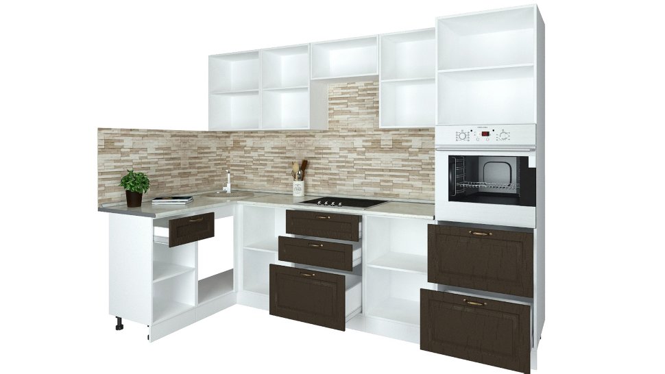 Угловой кухонный гарнитур Кухня Палермо 2,8х1,5 м