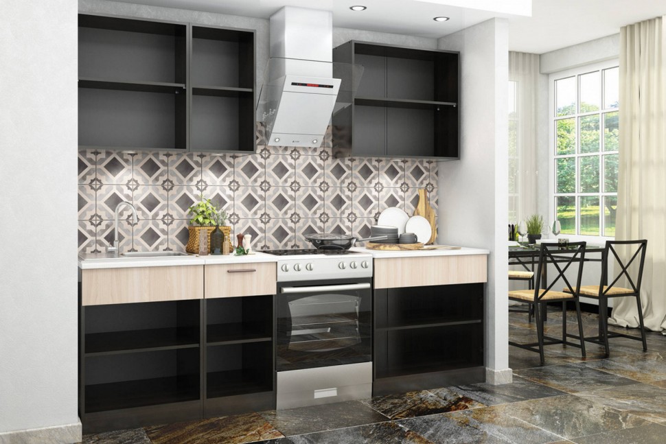 Прямой кухонный гарнитур Дуэт 1.8 м