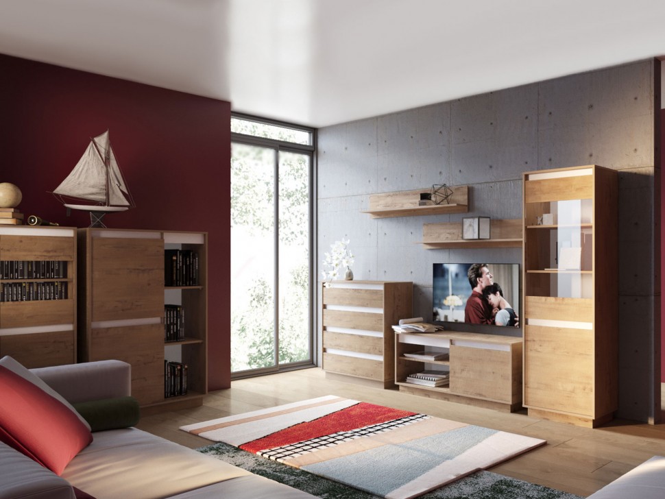 Стеллаж Шкаф комбинированный левый 011.85 Вирджиния / Шкаф комбинированный правый 011.85 Вирджиния