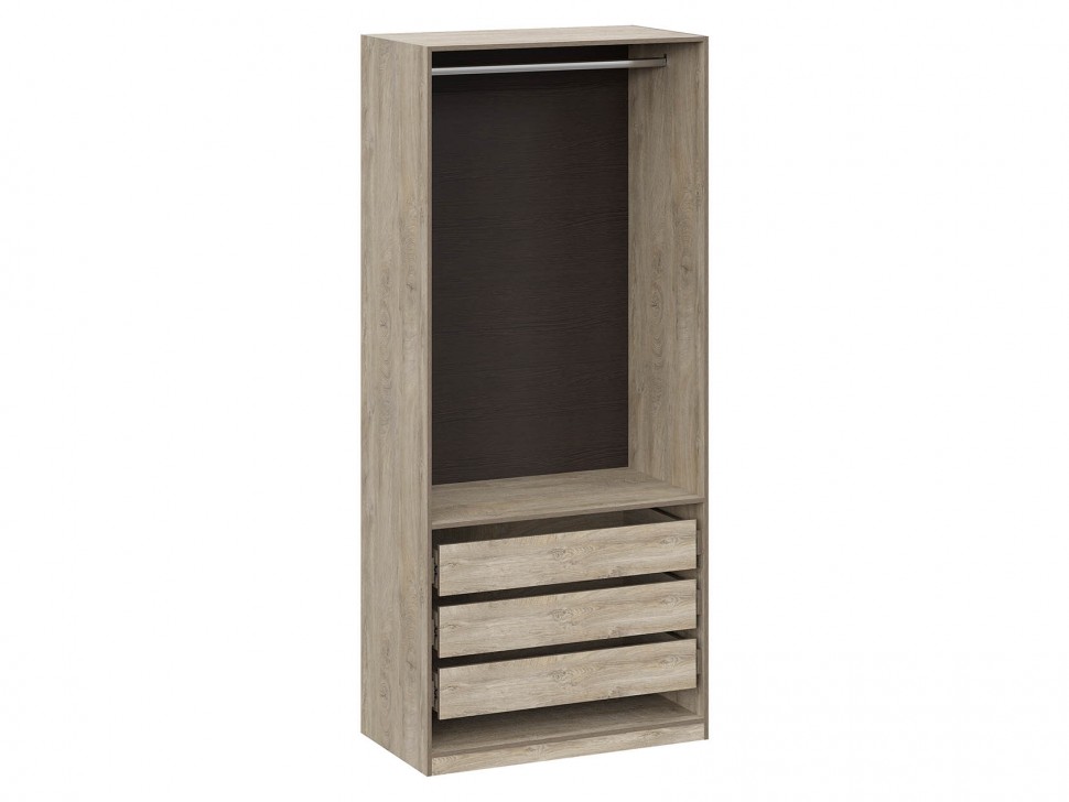 Распашной шкаф Этна 2 двери 100 см широкие ящики