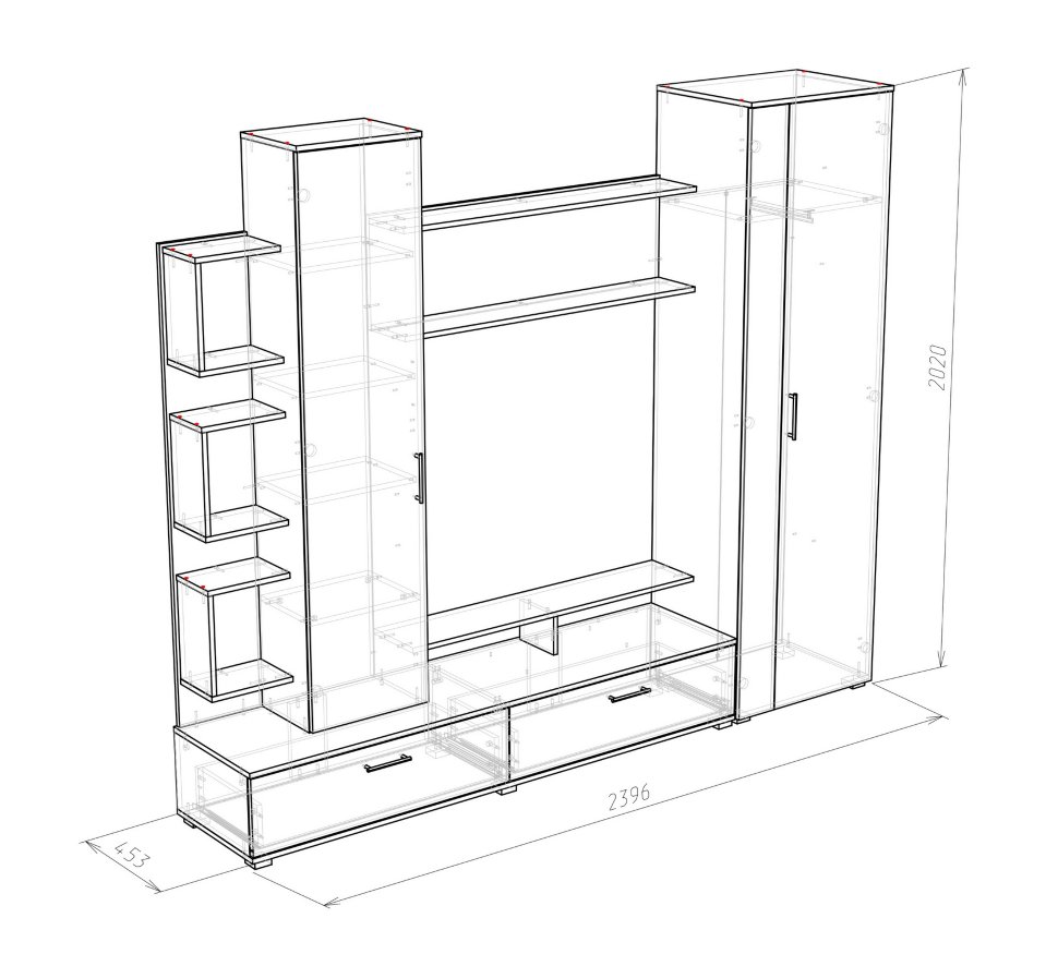 Гостиная Стенка для гостиной Лаверна