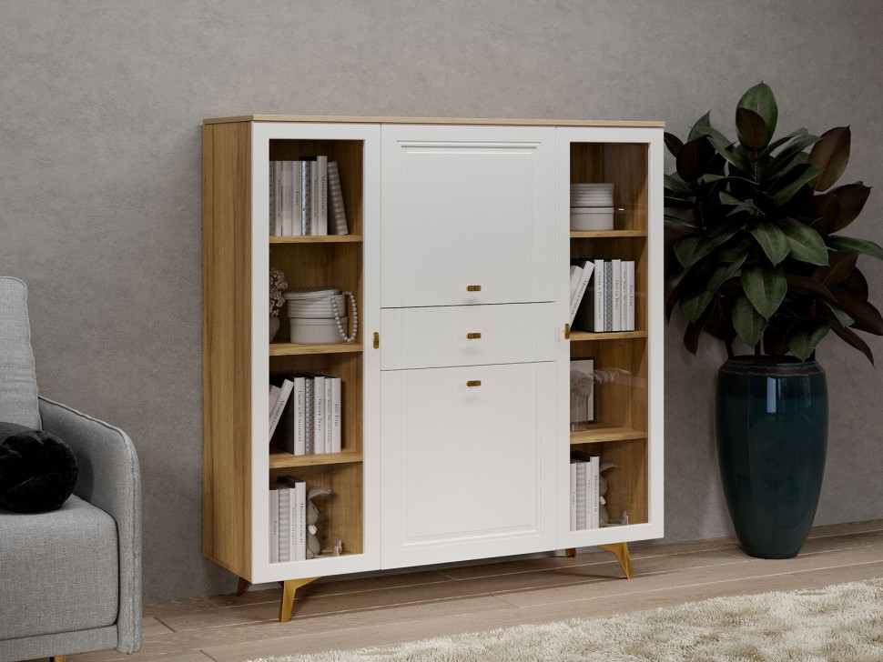 Шкаф-витрина Вега Сапфир 2 стеклодвери