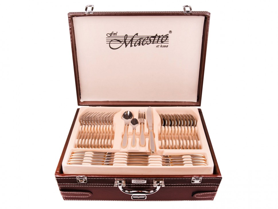 Набор столовых приборов MR-1515-72 Нр столовых приборов 72 пр.Maestro (зол.)