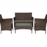 Комплект плетеной мебели Лаундж сет (диван+2кресла+столик+подушки) (mod. 210013 А)