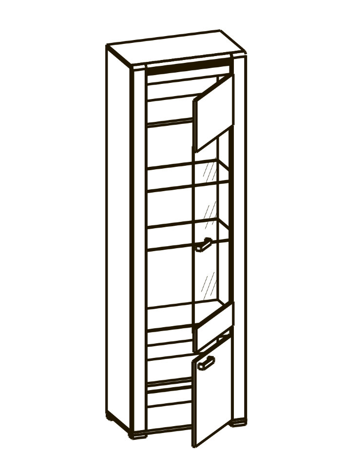 Шкаф-витрина Бруна Б-2 шкаф со стеклом