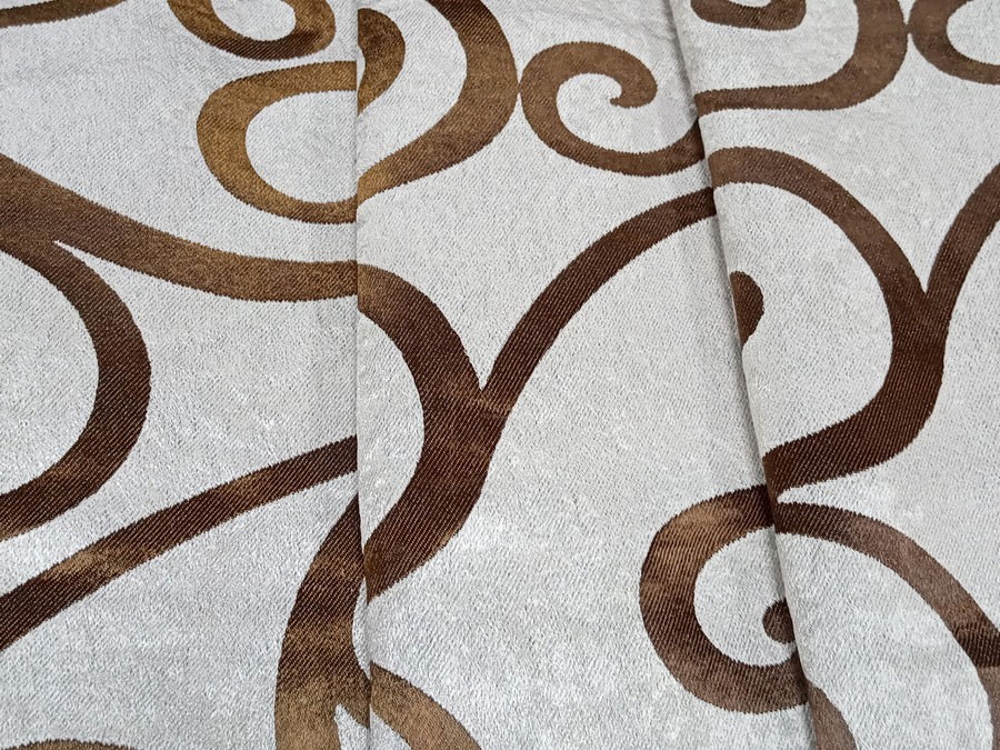 Штора Софт Ветка коричневый/бежевый