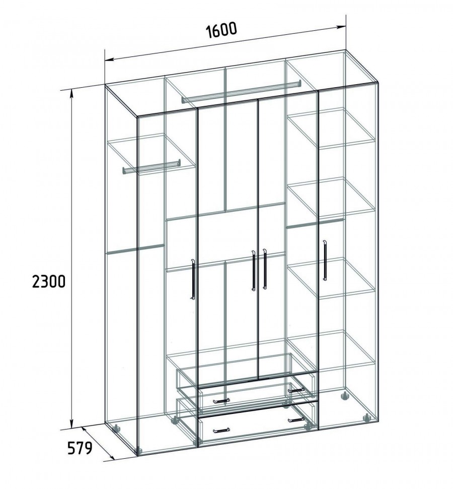 Шкаф распашной Монако 5