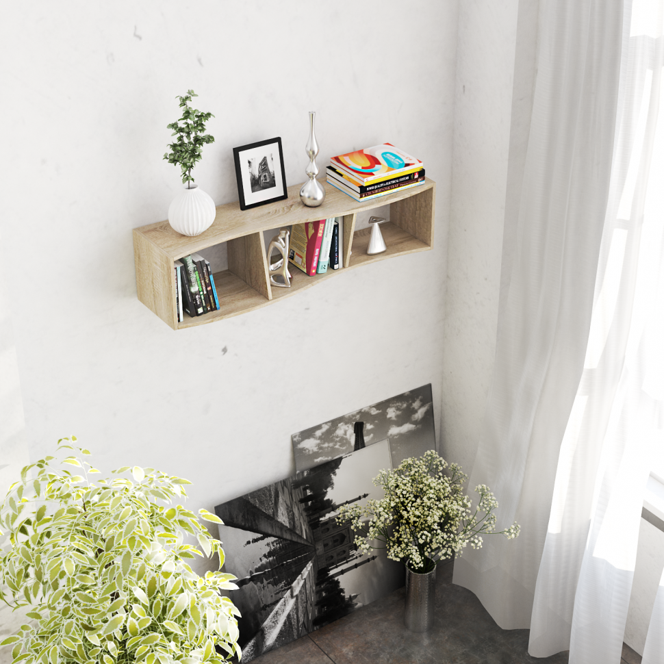 Настенная полка Вейв-8