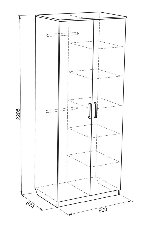 Шкаф распашной Колледж Шкаф 2-створчатый