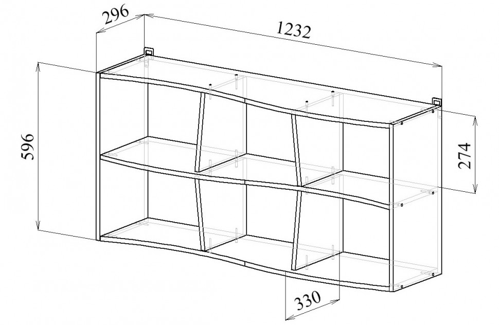 Настенная полка Вейв-9