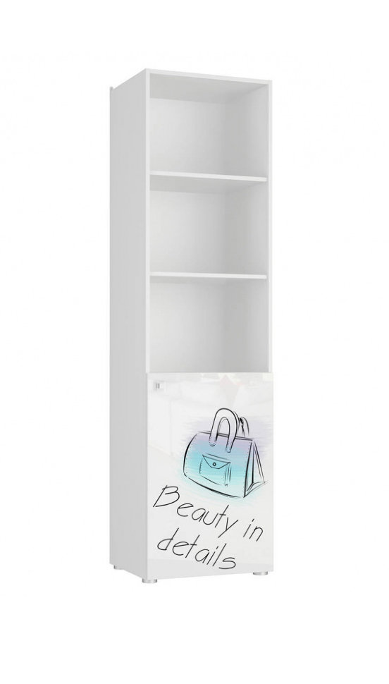 Стеллаж в детскую Модерн 5 шкаф 1-дверный открытый