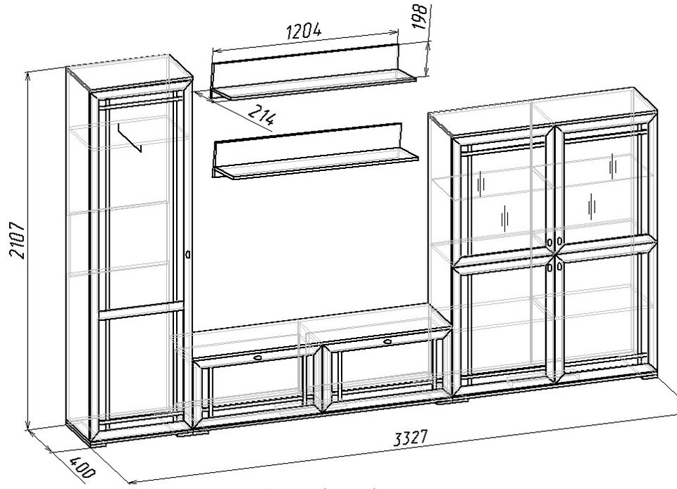 Sherlock 2 (гостиная) Шкаф МЦН