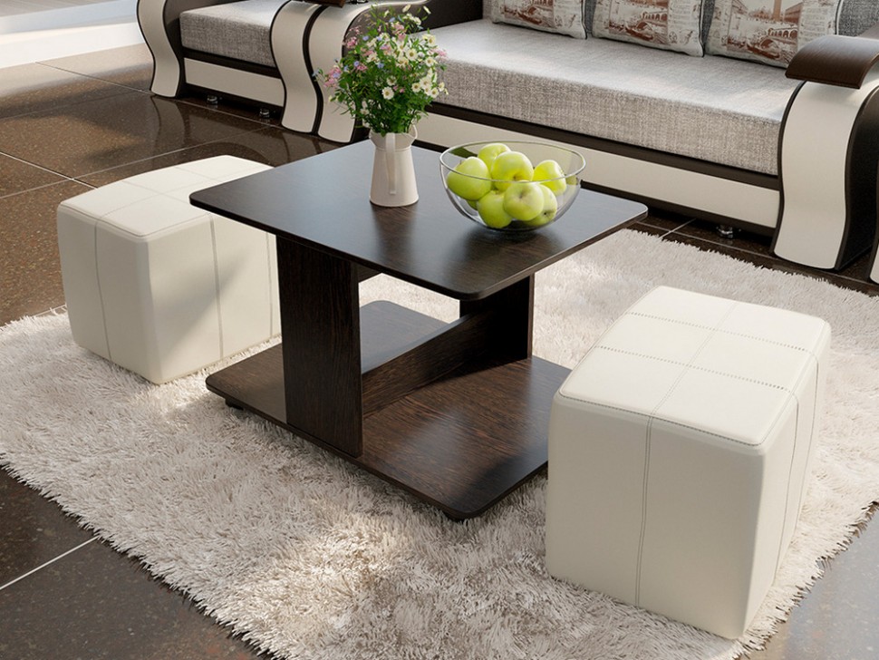 Журнальный столик с пуфиками Капри