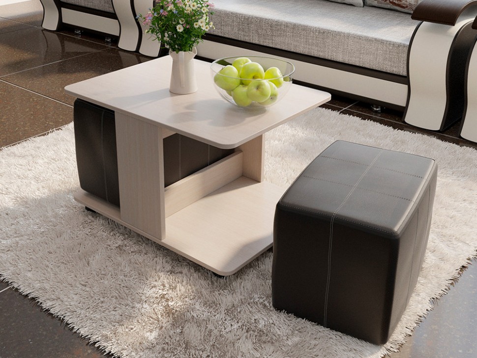 Журнальный столик с пуфиками Капри